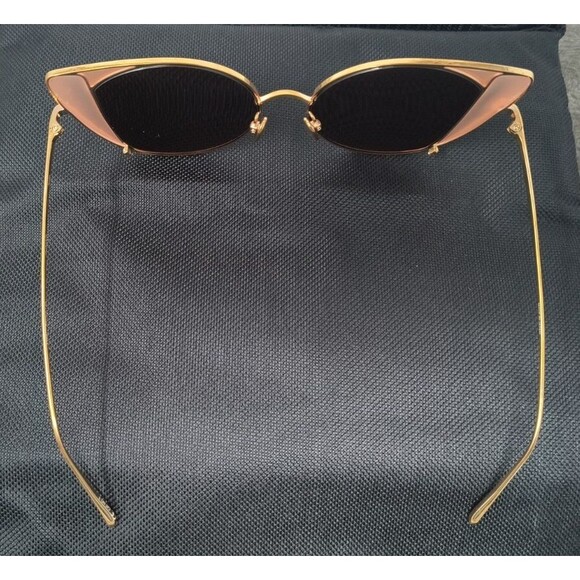 Linda Farrow LFL854/6 Rose Gold Plated‎ Cat Eye Titanium Frame Sunglasses NEW main image 5